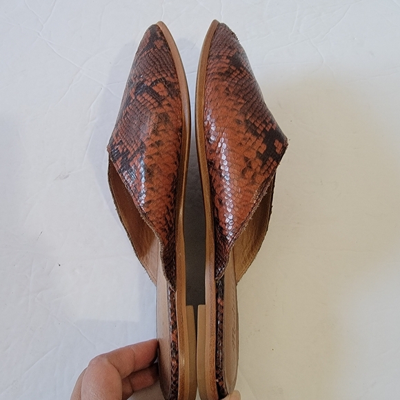 Madewell The Emilia Mule in Snake Embossed Leather Women's Sz 8 Pointy Toed - Picture 7 of 11